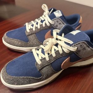 Men’s Size 13 Nike Dunk Low Tweed Midnight Navy Corduroy-NEW